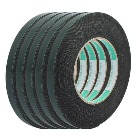 5 Pcs 10M Length 10mm x 1mm Dual-side Self Adhesive Shockproof Sponge Foam Tape