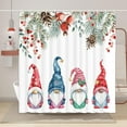thumbnail image 2 of Farmhouse Christmas Gnome Shower Curtain Winter Holiday Bathroom Accessories Funny Cute Santa Claus Pine Tree Home Bathtub Decor New Year Fabric Shower Curtain Hooks Included 72X72IN, 2 of 6