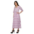 thumbnail image 2 of Moomaya Printed Indian Top Long&nbsp;Kurti&nbsp;Dress 3/4 Sleeve Tunic Dresses For Women, 2 of 5