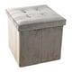 thumbnail image 4 of Banco otomano plegable con almacenamiento,Asiento de banco plegable de terciopelo con tapa,Muebles de almacenamiento de libros,Reposapiés gris para, 4 of 9