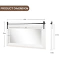 thumbnail image 3 of GLZ'HOME Farmhouse Wood Framed Wall Mirror, Natural Wood and Framed Wall Mounted Bathroom Vanity Mirror for Farmhouse Decor, Vertical or Horizontal Hanging, 3 of 18