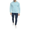 thumbnail image 4 of Sleepdown Men’s Fleece Hoodie Long Sleeves Pullover Ribbed Cuff Hoodies for Men's Lightweight & Drawstring Hoodie - Medium, Blue Cove, 4 of 5
