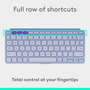 Logitech Keys-to-GO 2 Portable Bluetooth Tablet Keyboard with Built-in Cover, Slim & Compact Wireless Keyboard for Windows, Android, Linux, iPad, iPhone, Mac, Apple TV - Lilac