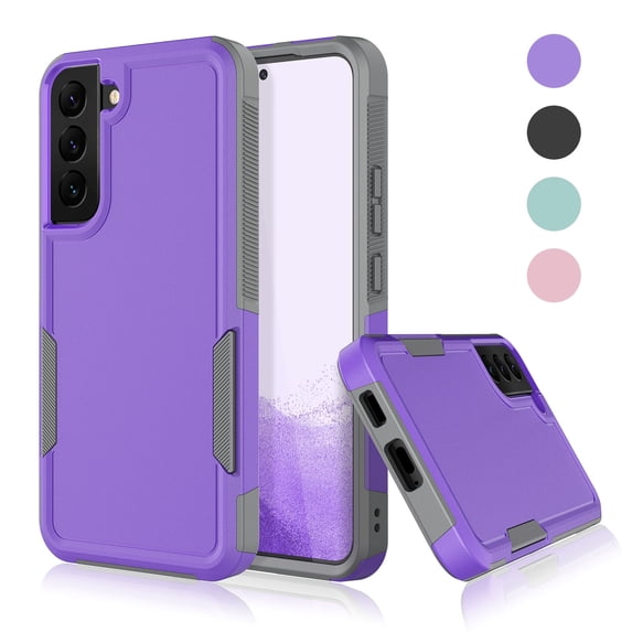 TakFox For Samsung Galaxy S22 / S22 Plus Case,Full Body Heavy Duty Shockproof Hybrid Dual Layer Rubber Drop Protection Soft Bumper Rugged Protective Cover Case,Purple