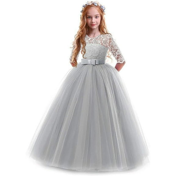 Kid Girl Dresses Toddler Formal Dresses Silver Dresses For Girls Flower Girl Dress Girls Children'S Day Outfit 5-6 Years