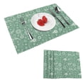 thumbnail image 1 of DouZhe Ensemble de 4 Sets de Table en Polyester, Motif Cachemire Vert Résistant à la Chaleur pour Table à Manger, 12 Pouces x 18 Pouces, 1 of 6