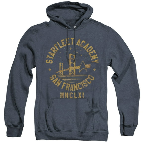 Star Trek Collegiate Bridge Adult Heather Hoodie Sweatshirt Navy