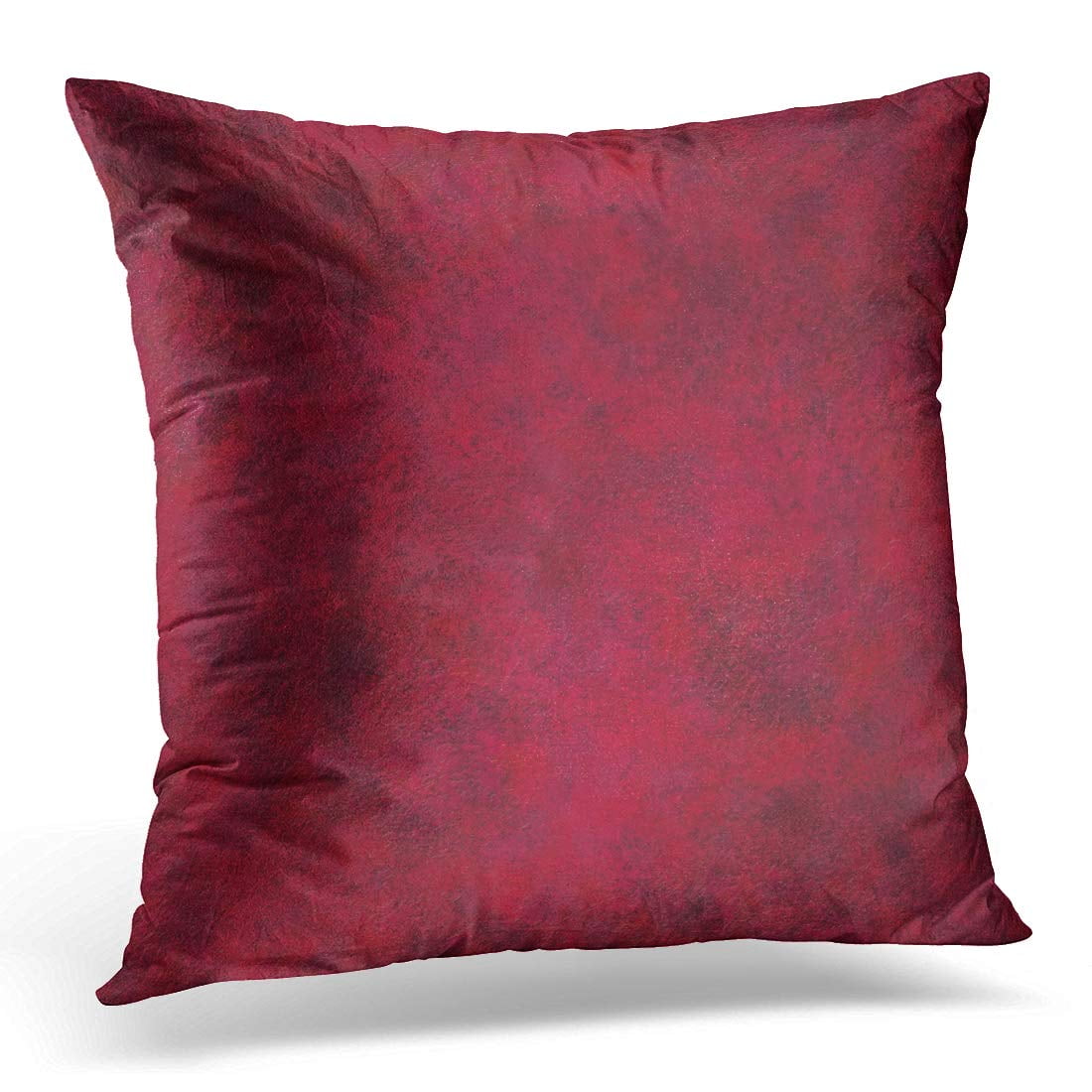 BOSDECO Burgundy Deep Red Plaster Material Pillowcase Pillow Cover