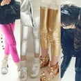 thumbnail image 4 of New Little Girls' Metallic Color Shiny Stretch Leggings Ballet Toddler Pants Trouser for 2-10 Years, 4 of 7