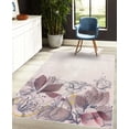 thumbnail image 4 of Flower Decorative Rug, Retro Floral Background Hibiscus Silhouettes Dramatic Romantic Nature Art, Quality Carpet for Bedroom Dorm and Living Room, 6 Sizes, Mauve Taupe, by Ambesonne, 4 of 4