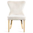thumbnail image 3 of Furniture of America Vera Glam Nailhead Trim Dining Chairs, White and Gold (Set of 2), 3 of 15