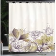 thumbnail image 3 of Ambesonne Flower Shower Curtain, Art Floral Romance Hibiscus, 69"Wx75"L, Pastel Yellow, 3 of 4