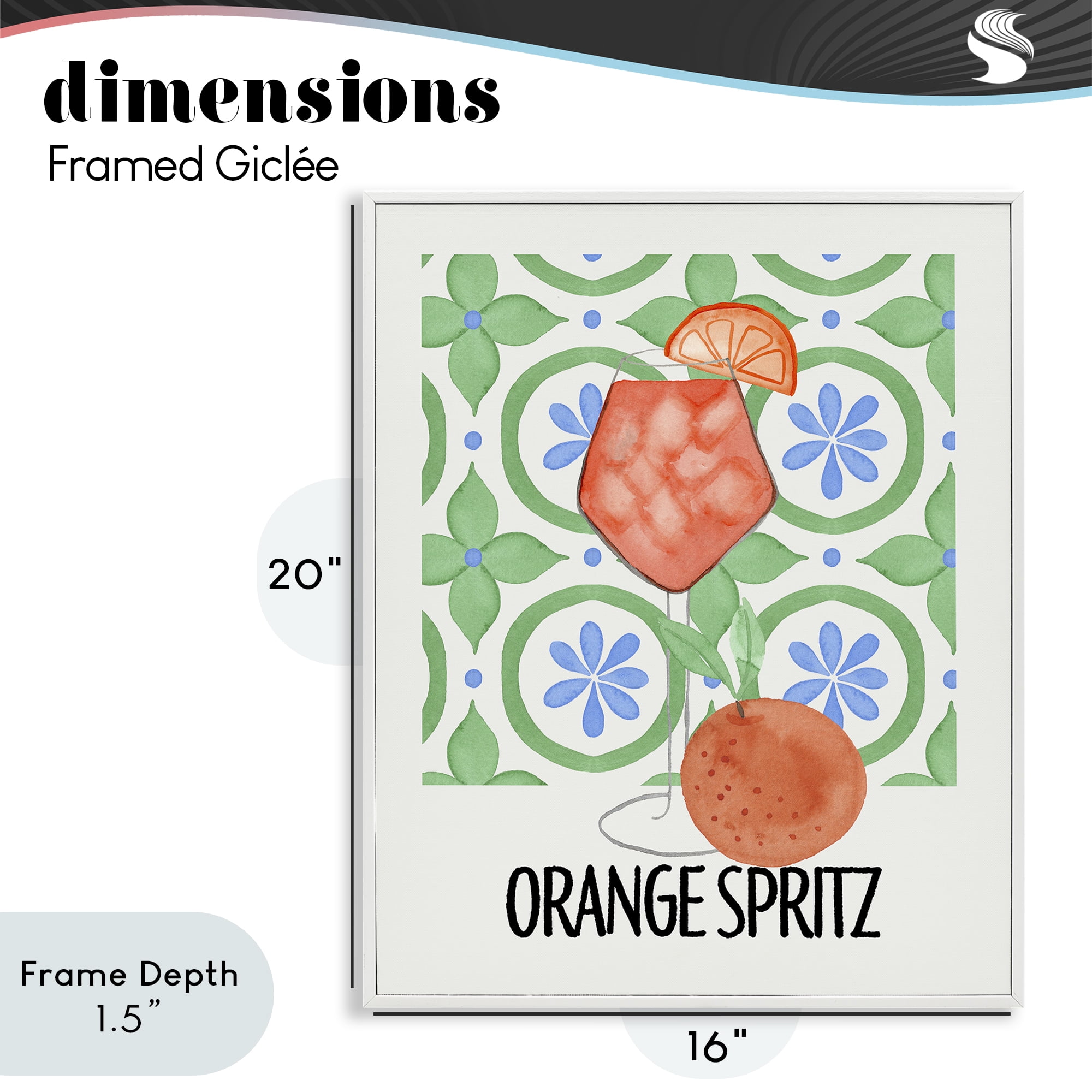 Stupell Industries Orange Spritz On My Mind White Framed Giclee Art, design by Nina Jacobs