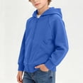 thumbnail image 5 of CYRBOKO Boys Zip Up Hoodies, Fall Long Sleeve Casual Lightweight Kids Sweatshirts Outerwear with Pockets Blue Size 8 T, 5 of 5