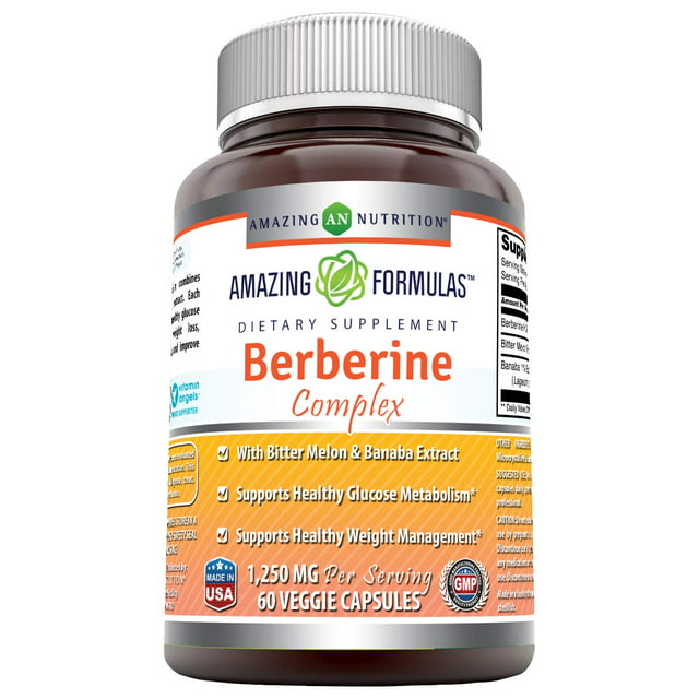 Amazing Formulas Berberine Complex 1250 mg per Serving 60 Veggie ...