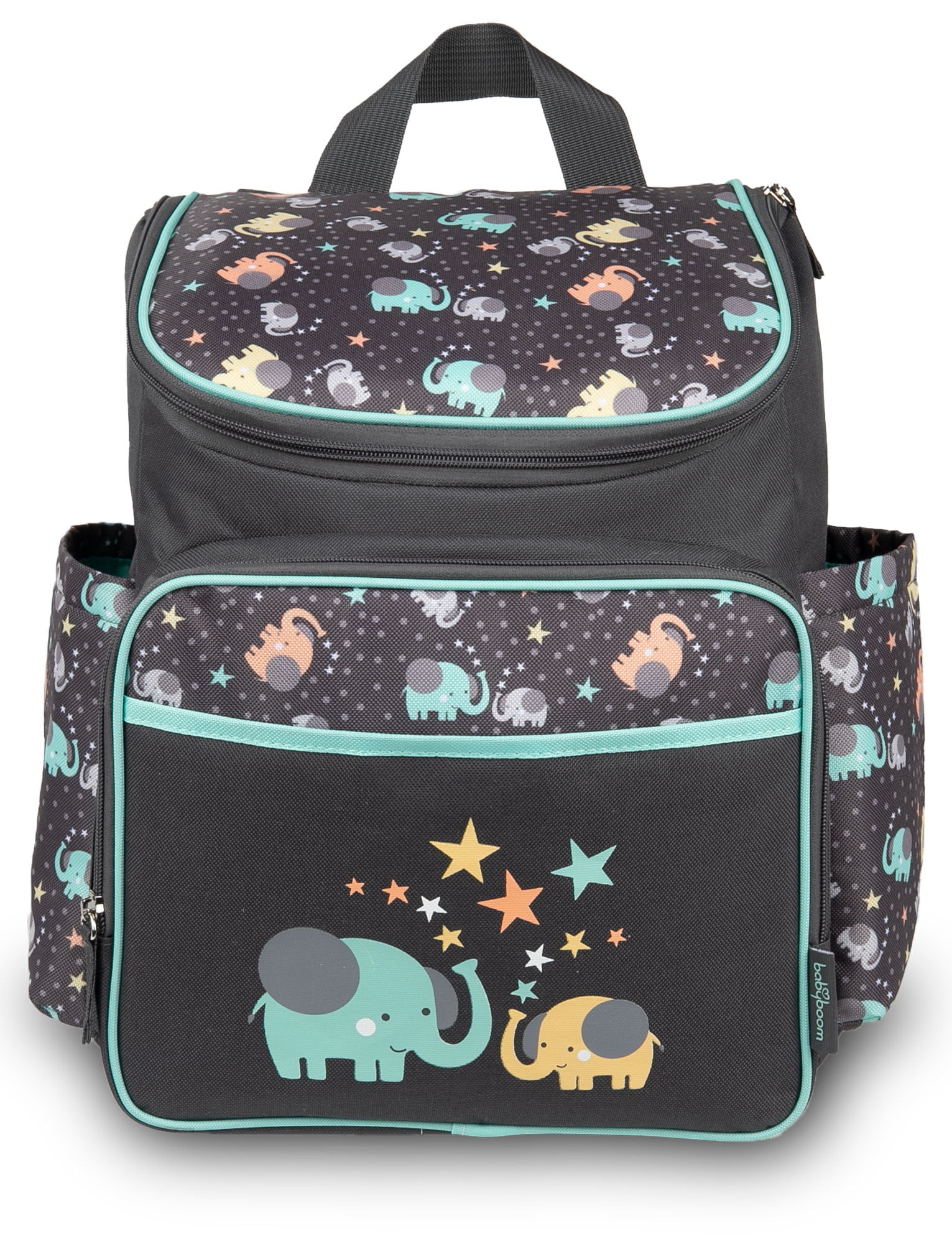 Baby Boom Elephant Print Top Zip Back Pack Unisex Diaper Bag, Infant and Toddler