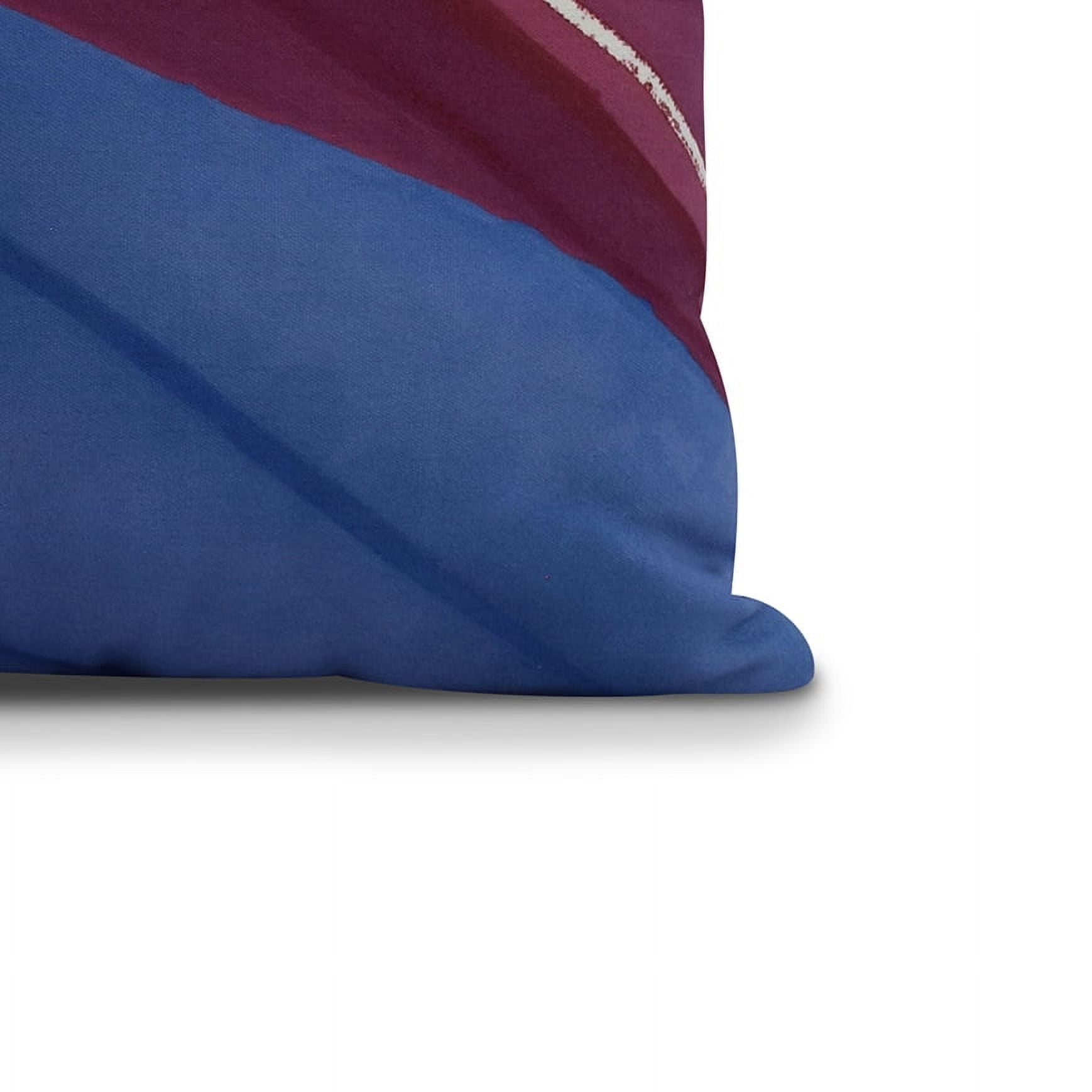 Simply Daisy, 16" x 16" Boat Bow Left, Geometric Print Outdoor Pillow, Royal Blue