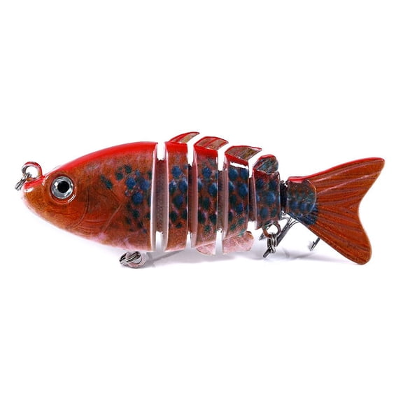 2pc 6-Segment Lifelike Fishing Hard Lure Crankbait with 3D Eyes and 2 Hooks - Ideal for Catching Bass, Pike, and More - 3.15in (8cm) and 13g - Must-Have Fishing Accessory