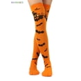 thumbnail image 4 of BadPiggies Halloween Thigh High Long Stockings Spider Pumpkin Bat Bone Over Knee Socks for Cosplay Party, 4 of 9