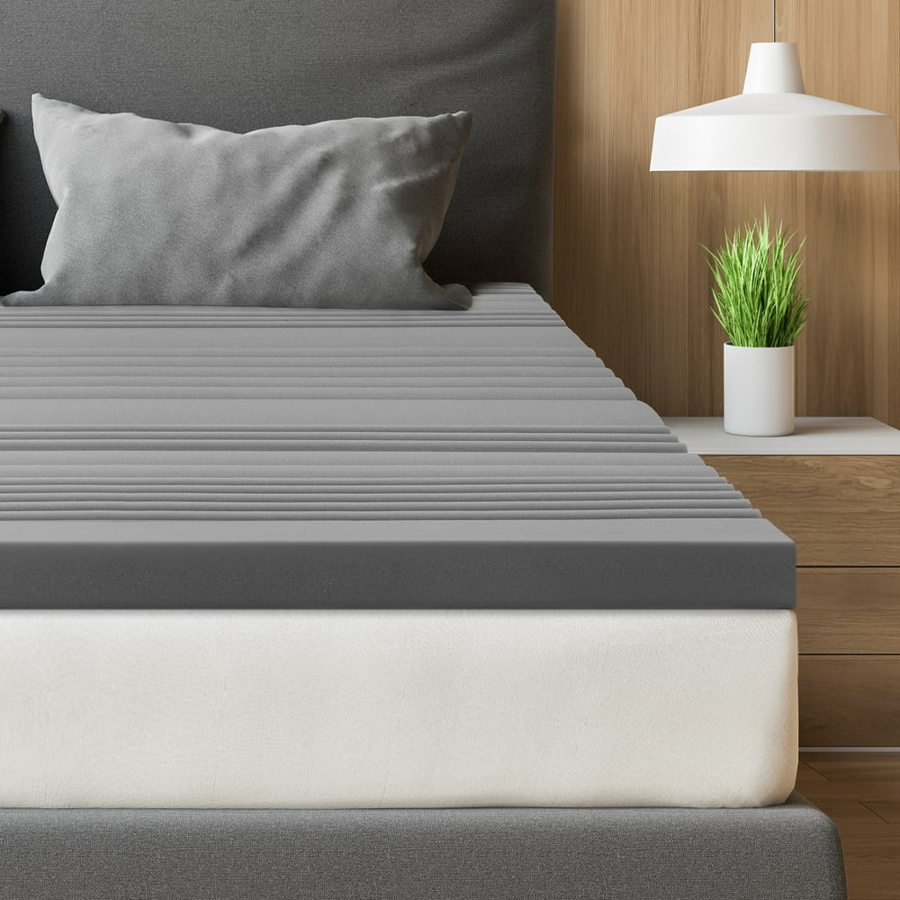 BedStory 3 inch King Size Bamboo Charcoal Infused Foam Mattress Topper