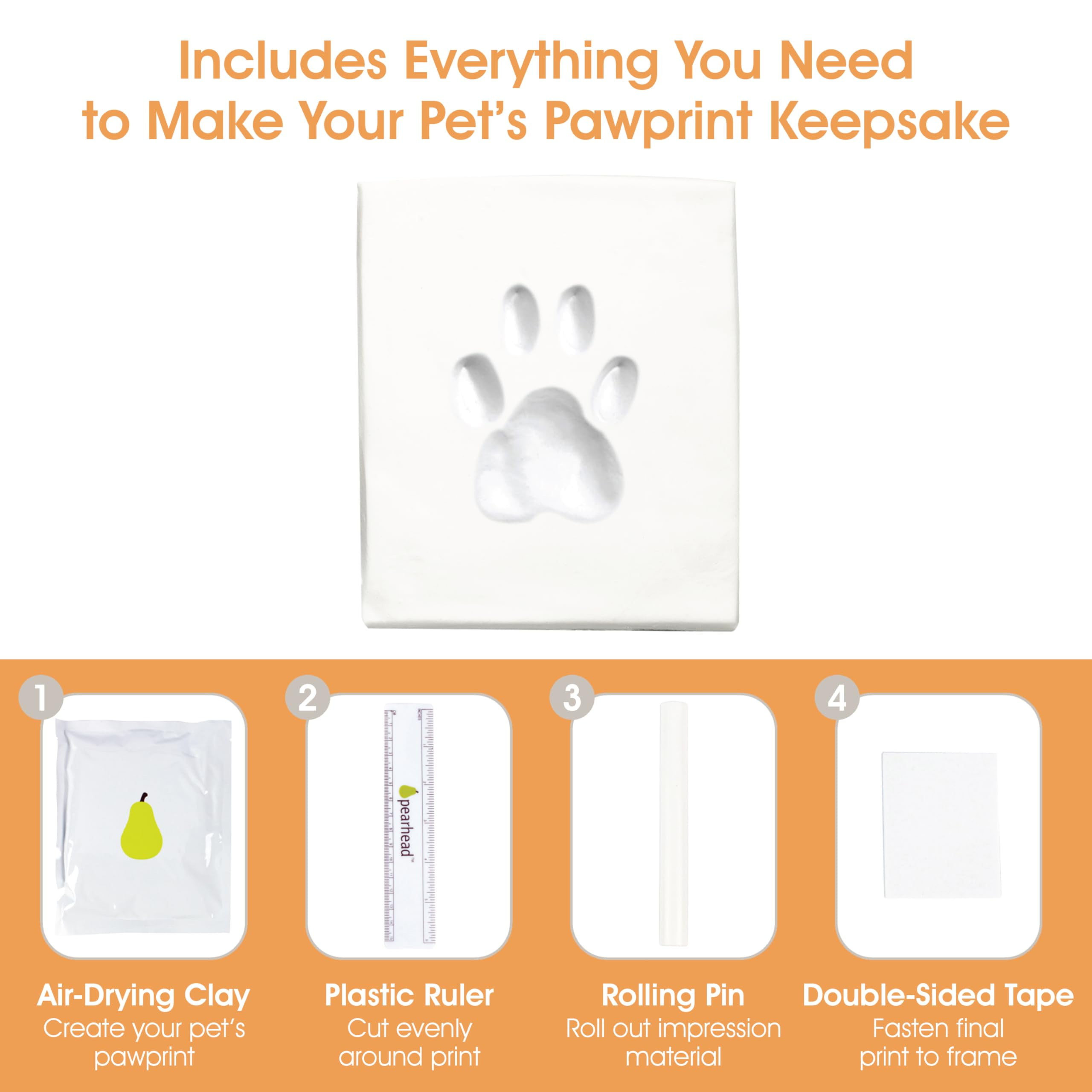 PETT Pet paw print frame with clay print kit and photo display