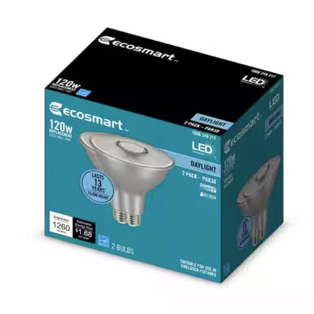 EcoSmart 120-Watt Equivalent PAR38 Dimmable Energy Star Flood LED Light Bulb Daylight (2-Pack)