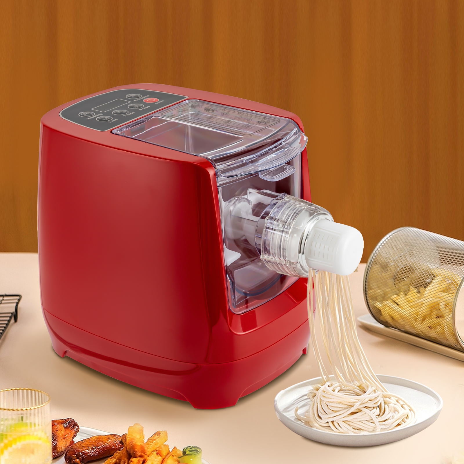 Wuzstar Electric Pasta Noodle Maker Automatic Pasta Machine for Home Kitchen Use(Red)