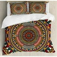 thumbnail image 3 of Ambesonne Tribal African Folkloric Tribe Round Pattern with Ethnic Colors Aztec Art Duvet Cover Set, 3 of 3