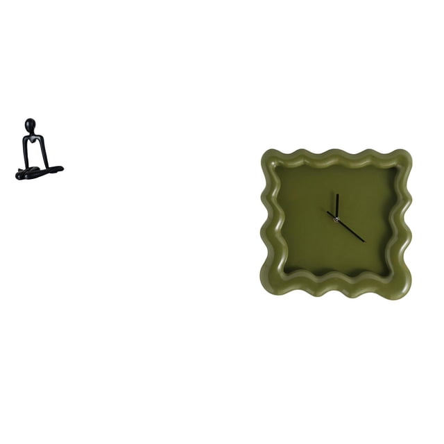 Escultura de pensador abstracto, adorno para dormitorio, estantería, armario, chimenea, combinado con reloj de pared cuadrado, decoración colgante sil