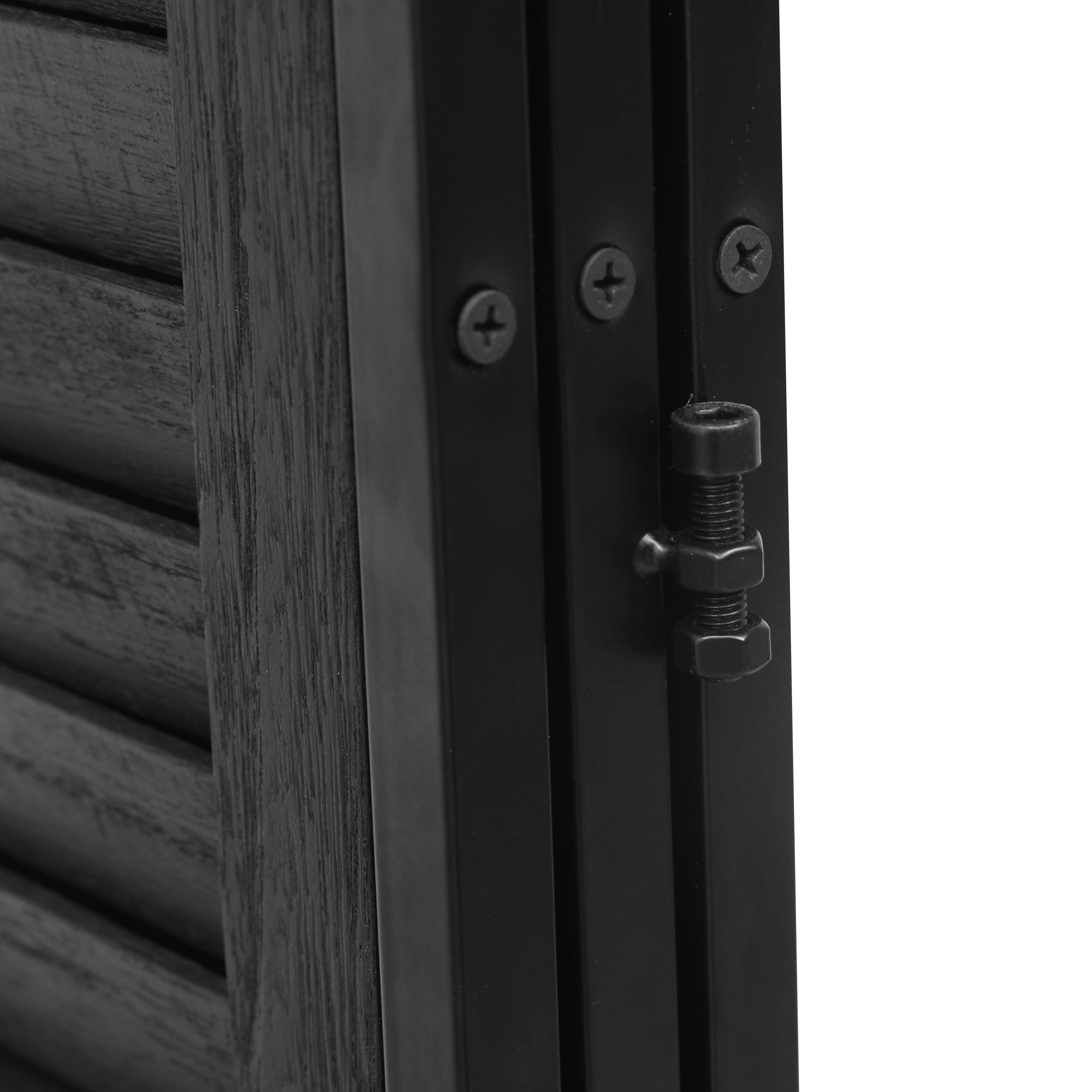 Royard Oaktree 3 Panels Room Divider with Shutter, 6 FT Wood Folding Privacy Screen, Freestanding Partition Wall Divider Screen for Home, Office, Bedroom, Living Room Separation (Black-Style 1)