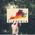 thumbnail image 2 of Virginia, State Abstract Watercolor (4x6 Birch Wood Postcards, 2-Pack Stationary, Rustic Home Wall Decor), 2 of 5