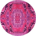 thumbnail image 1 of Ahgly Company Indoor Round Medallion Pink Traditional Area Rugs, 4' Round, 1 of 4
