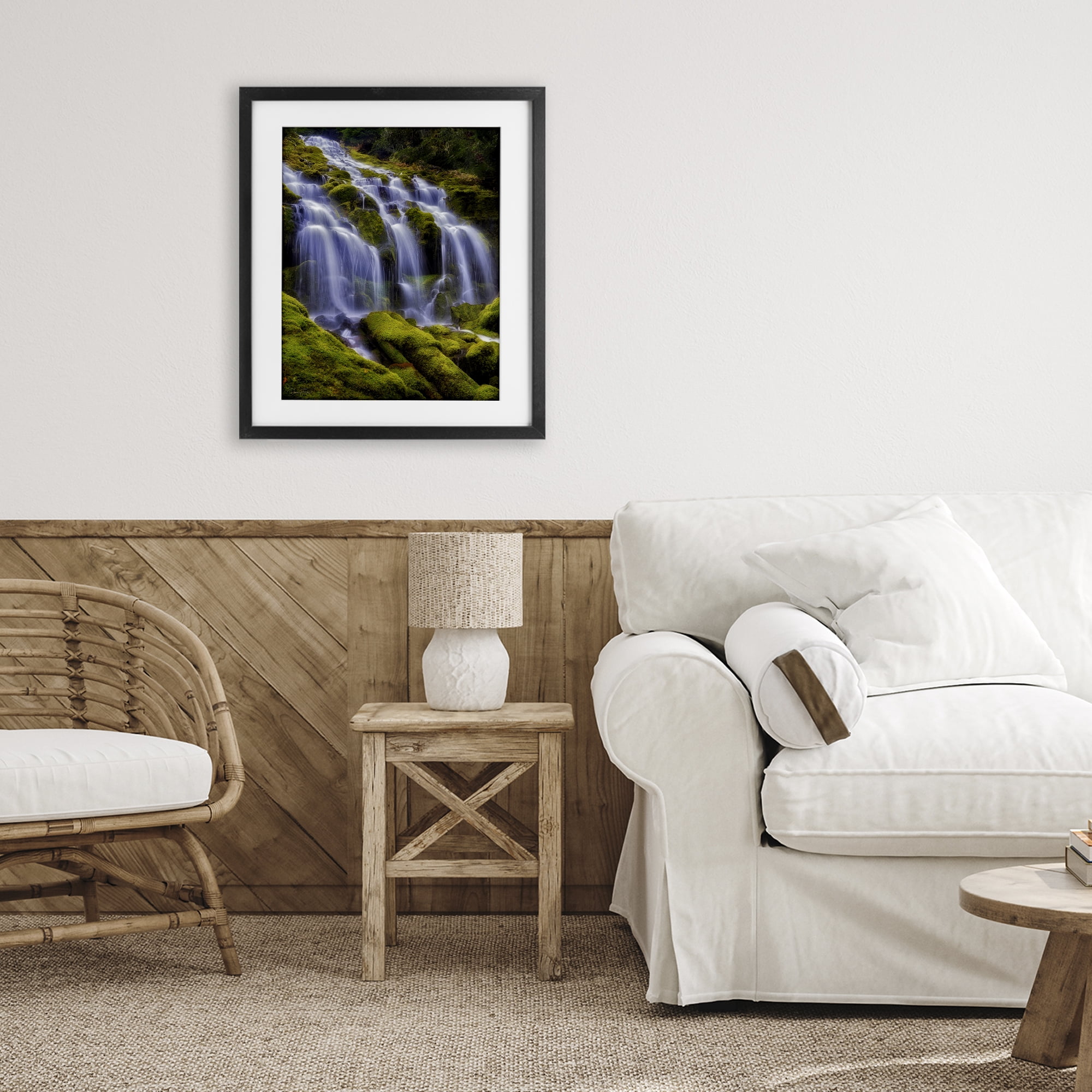 Stupell Industries Upper Proxy Falls Black Framed Print Under Glass, design by Dennis Frates