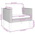 thumbnail image 3 of vidaXL Single Patio Sofa with Cushions Poly Rattan Black, 3 of 10