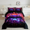thumbnail image 2 of Gaming Full Size Comforter Sets - Gamer Comforter Full Size Bedding Set, Ghost Spider Webs Halloween Decorations Red Blue Purple Gamer Room Decor, 2 of 6