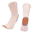 thumbnail image 4 of Calcetines de yoga sin dedos, para pilates, barra, ballet, gimnasio, fitness, antideslizantes Beige, 4 of 7