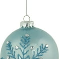 thumbnail image 5 of Northlight Glittered and Jeweled Snowflake Christmas Glass Ball Ornaments - 4" - Ice Blue, 5 of 6