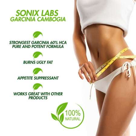 Sonix Labs-60% HCA, Pure Garcinia Cambogia Extract - Extra Strength - Natural Weight Loss Supplements - Carb Blocker & Appetite Suppressant - All Natural Diet Pills for Women & Men - 60