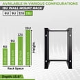 thumbnail image 3 of NavePoint 15U Wall Mount Rack - Server Rack for 19 Inch IT Equipment Open Frame Rack –  Network Rack for AV & Server Equipment 16” Deep Rack, Black, 3 of 4