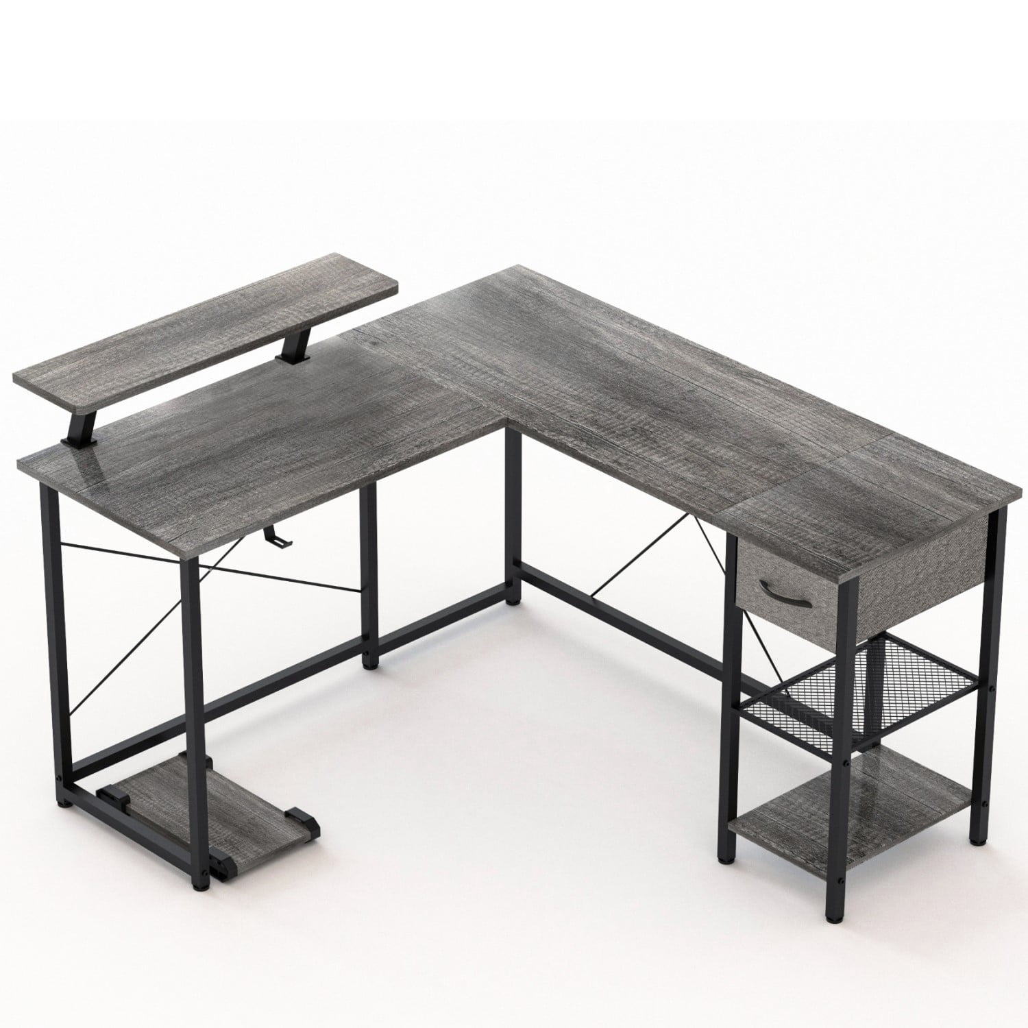 YYAo Executive Desk, Writing Desk, Secretary Desk, L-shaped multi-functional desk - Gray