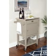 thumbnail image 2 of Linon Sydney Kitchen Apartment Cart Stainless Steel Top in Gray Wood, 2 of 18