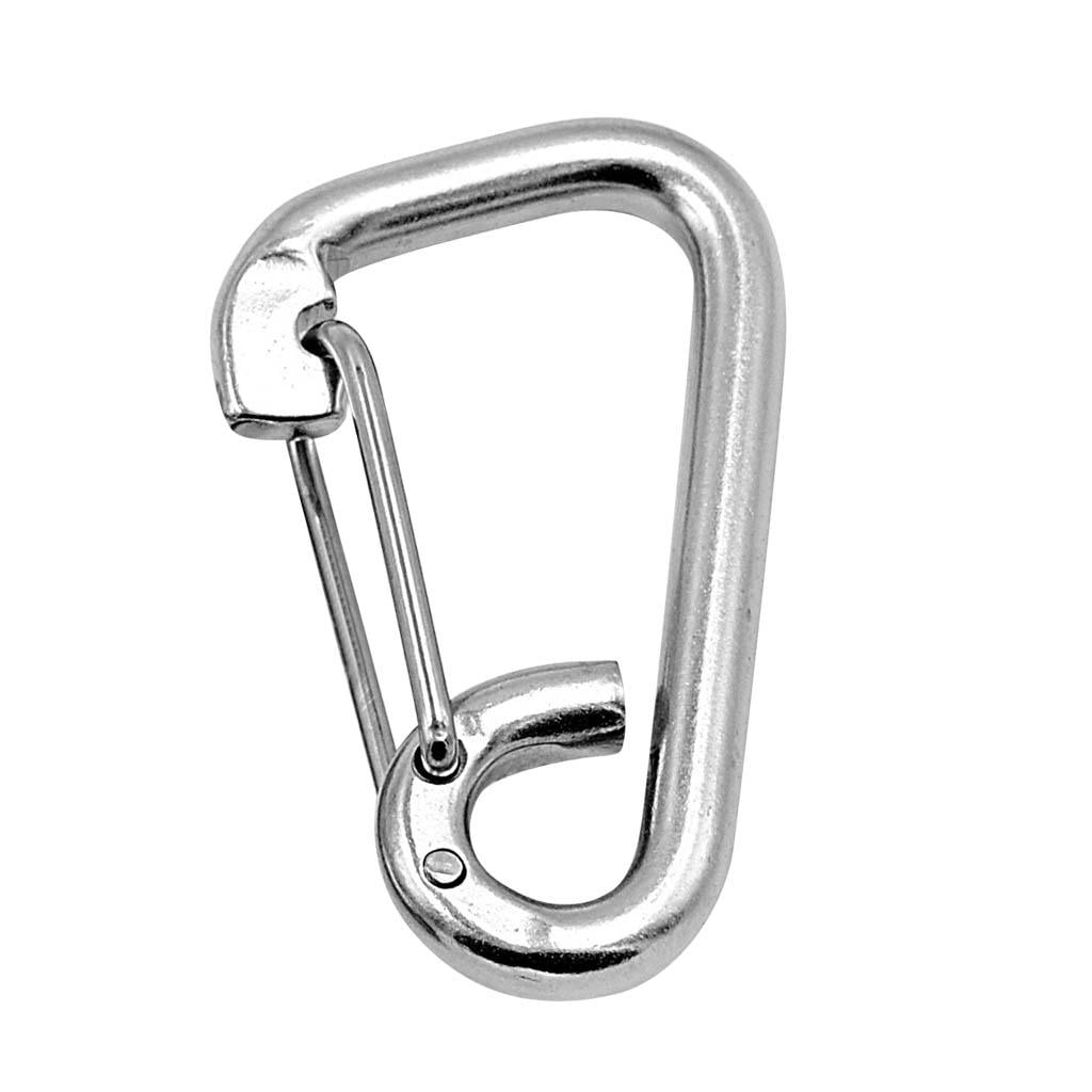 Durable 304 Stainless Steel Carabiner Spring Clip Hook For Hiking Camping -  , M8 80mm 