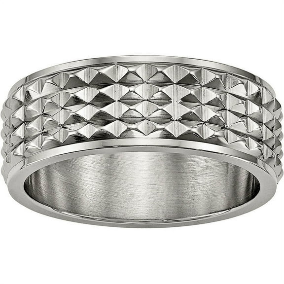 Titanium Polished Studded Ring