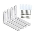 thumbnail image 3 of Shangren 4Pcs Corner Brace Sets Joint Angle Brackets for Laundry Room Kitchen Cabinet White, 3 of 8