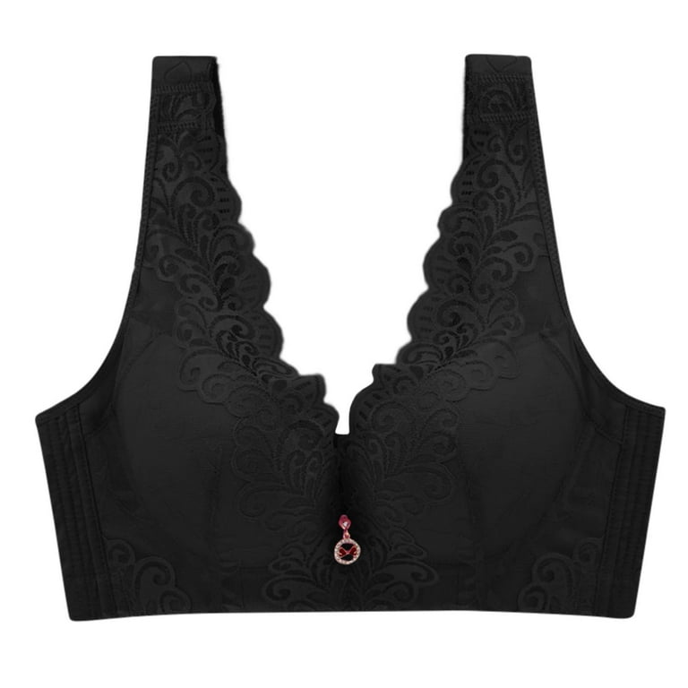 Underoutfit Bras for Women Full Coverage Push-Up Seamless Bra Lace Black  42/95D 