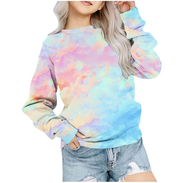 Yuyuzo Chandails en Molleton pour Filles Tout-Petits Col Rond Manches Longues Décontracté Confortable Bloc de Couleur Pull d'Automne pour Bébé Fille