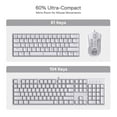 thumbnail image 3 of Redragon K630 Dragonborn 60% Wired RGB Gaming Keyboard, 61 Keys Compact Mechanical Keyboard with Tactile Blue Switch, Pro Driver Support, White, 3 of 6
