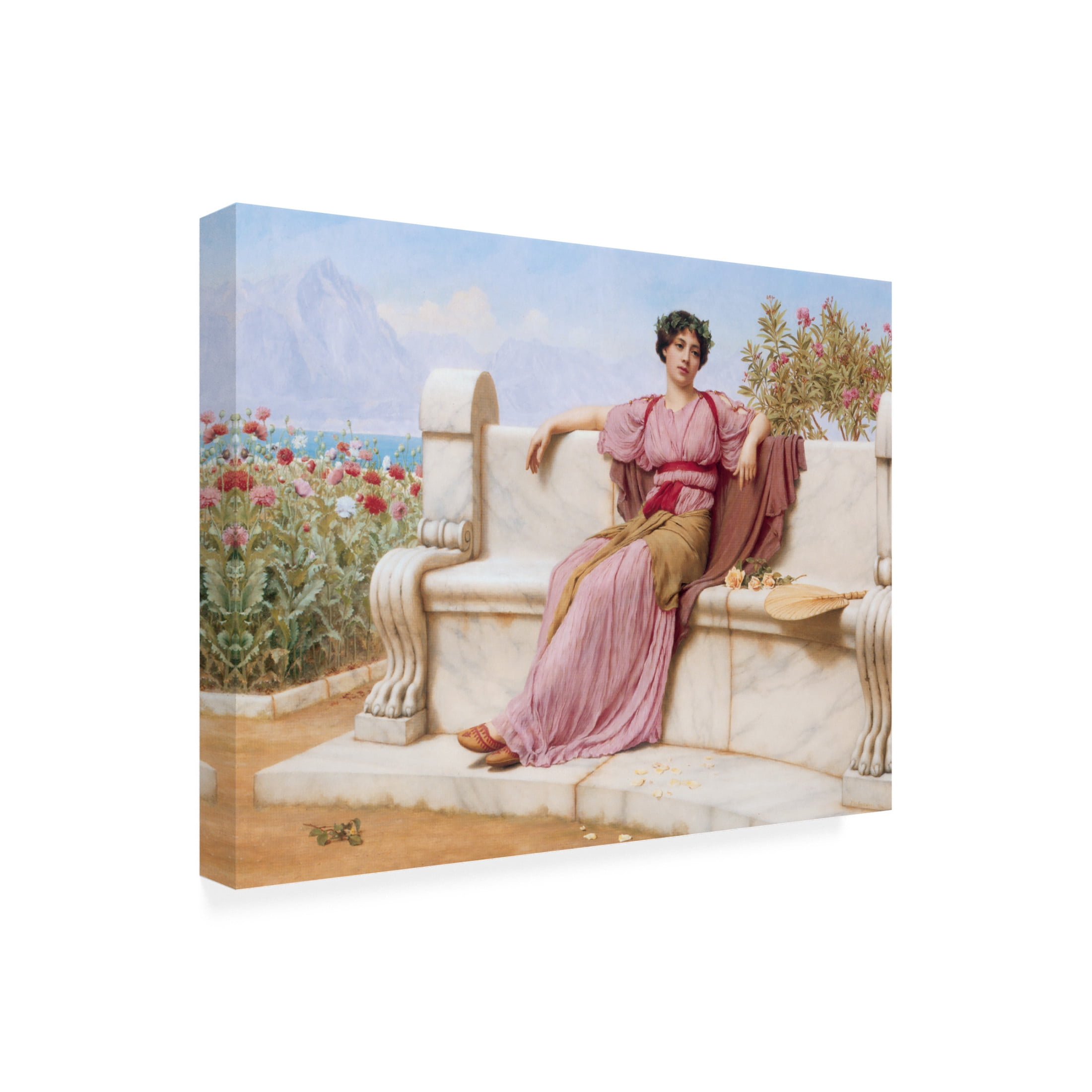 Canvas Wall Art - Masters Collection 'Tranquillity John William Godward' Wall Art for Living Room, Bedroom, or Office Décor by Trademark Fine Art - 47 x 35 Inches