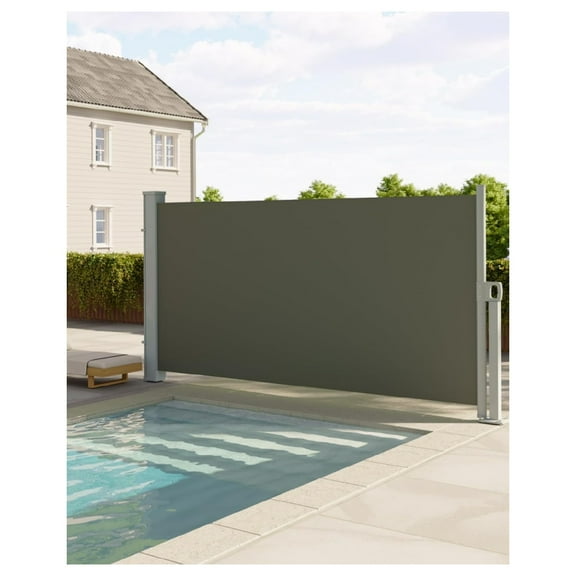 71''x138'' Retractable Side Awning for Patio, Retractable Privacy Screen Protection Awning, Waterproof & UV-Resistant Folding Privacy Divider, for Patio, Balcony and Pools