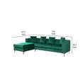 thumbnail image 5 of Tommy 68 Inch Chaise Sofa with Nailhead Trim and Tufting, Green Velvet- Saltoro Sherpi, 5 of 5
